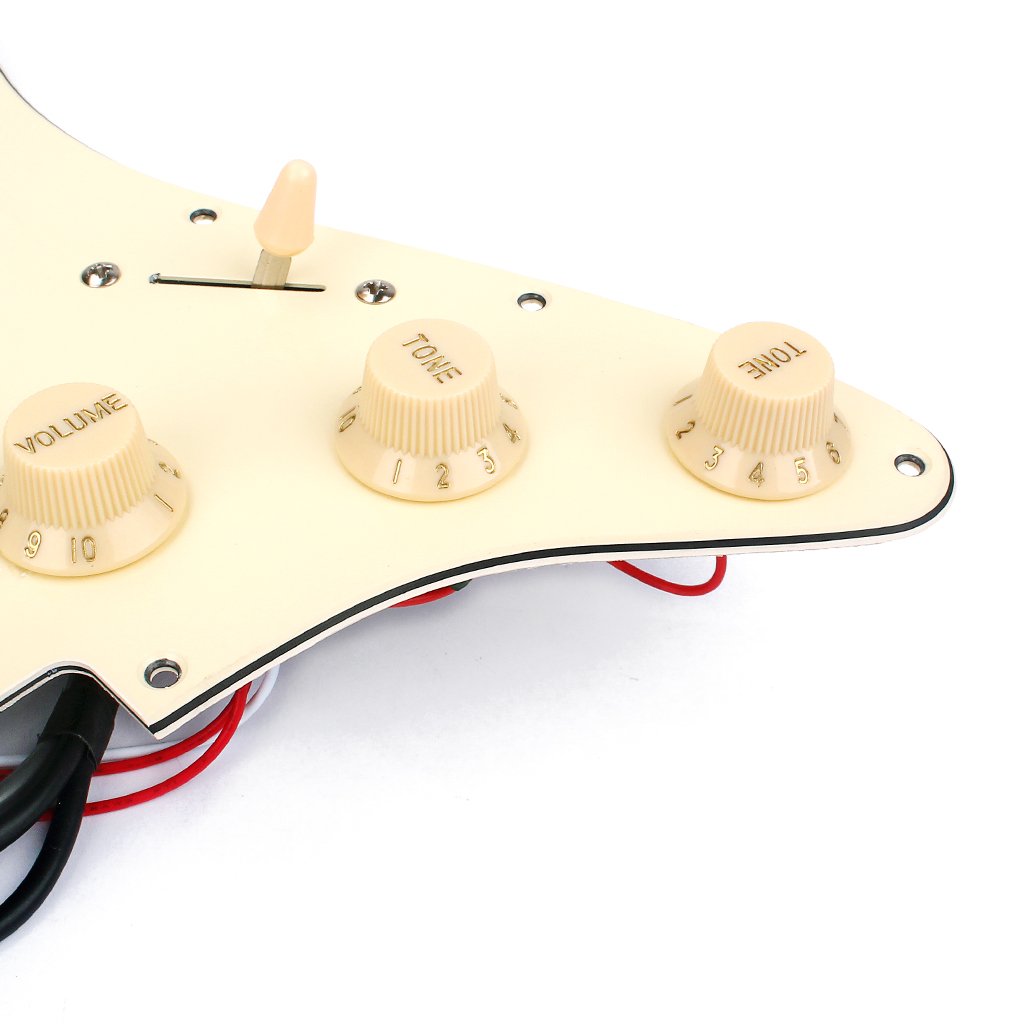 Alnicov 3-warstwowy, wstępnie okablowany Pickguard SSS, kremowy