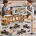 GLW Construction Trucks Toy Set – Alloy Inertia Driving 1:40 & 1:55 Simulation Model Toys, Including Forklifts, Wheel Loader, Road Rollers, Bulldozer, and High Cranes with Scenario Accessories