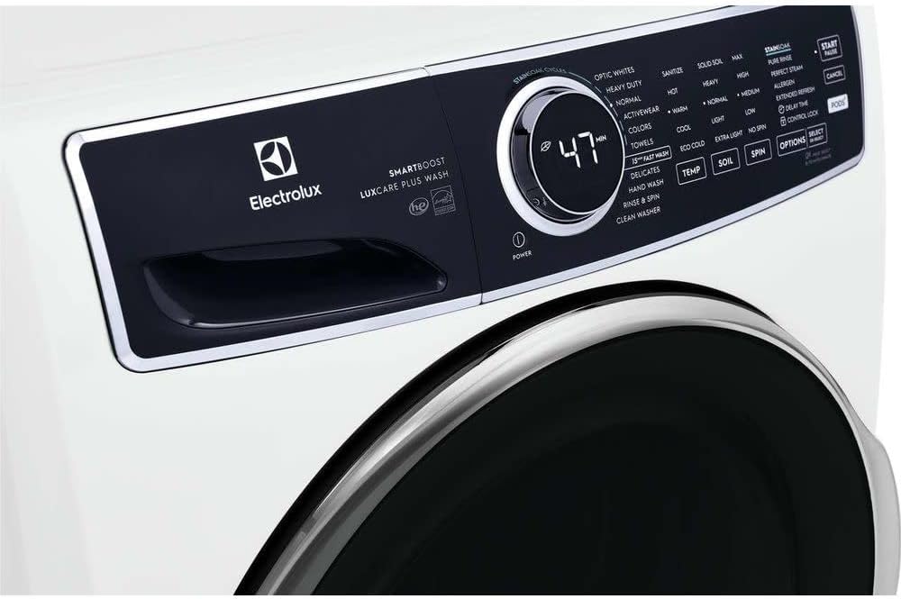 Electrolux 27 in. W 4.5 cu. ft. Front Load Washer with SmartBoost, LuxCare Plus Wash System, Perfect Steam in White