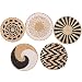 5 Pcs Boho Wall Basket Decor, Woven Basket Wall Decor Decorative, Boho Wall Hanging Baskets Wall Art Round Farmhouse, Rustic Handcrafted Hanging Kitchen Baskets for Farmhouse Bedroom Room Decor