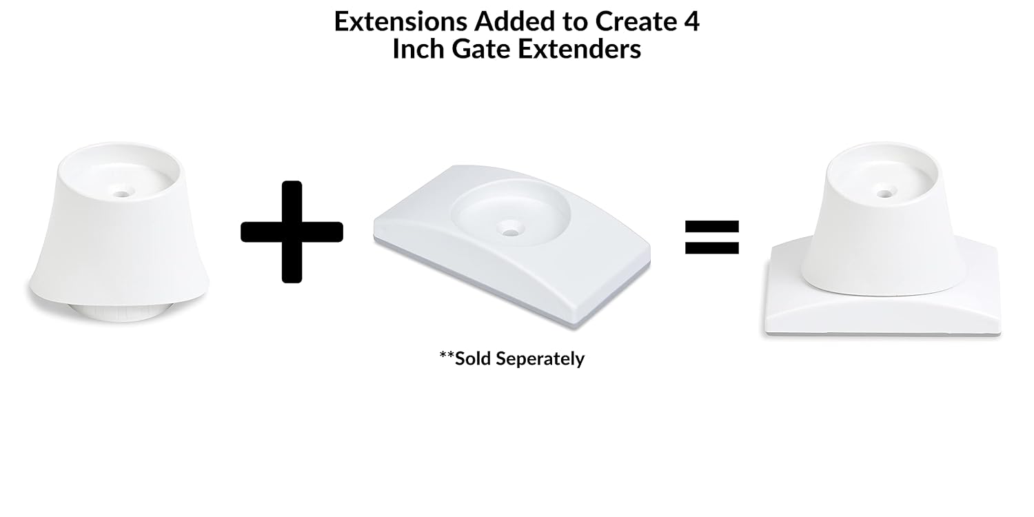 Wall Nanny 4 Inch Extension Accessories for Baby Gate (Made in USA) Connect Extensions to Wall Nanny's and Add 4 Inches in Length to Baby Gates - 4 Pack image 3