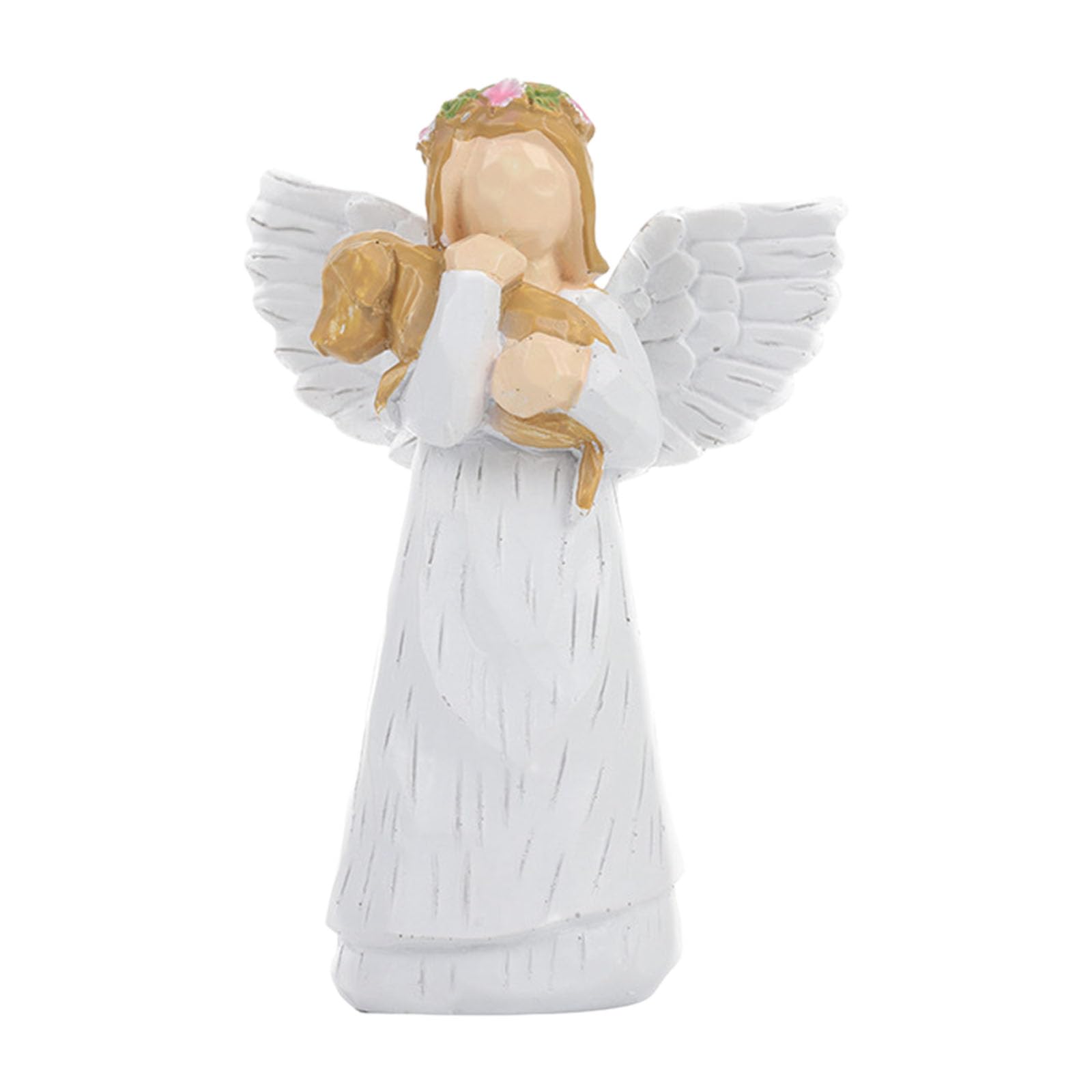 Ekoama Angelic Holding Dog Resin Statue Home Offices Decors Ornament For Shelf Desktop Display Pet Memorial for Loss of Dog
