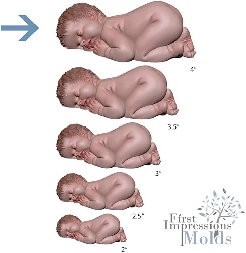 Miniatura 3 de Sleeping Baby - Molde de silicona grande (5 unidades, B236) First Impressions Molds