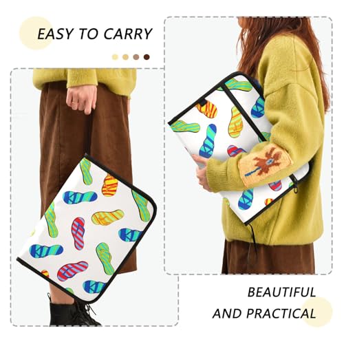 CHIFIGNO Colorful Flip Flops White with Vibrant Print Comfortable Beach Footwear for Men and Women4