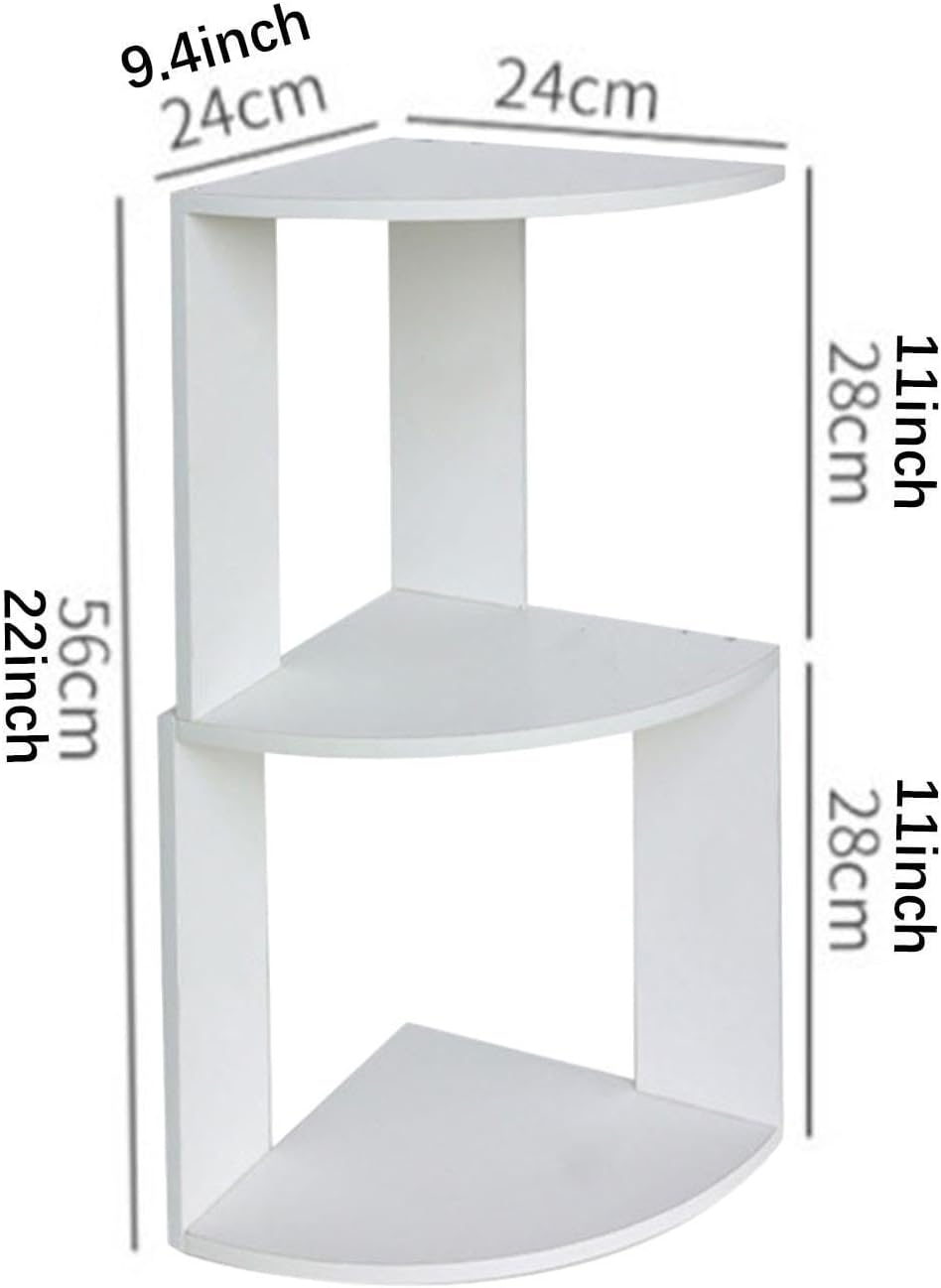Double Layer Storage Shelf, Multifunctional Wall Mounted Organizer, Cosmetic Storage Rack, Corner Shelf for Dorm Room, S ()