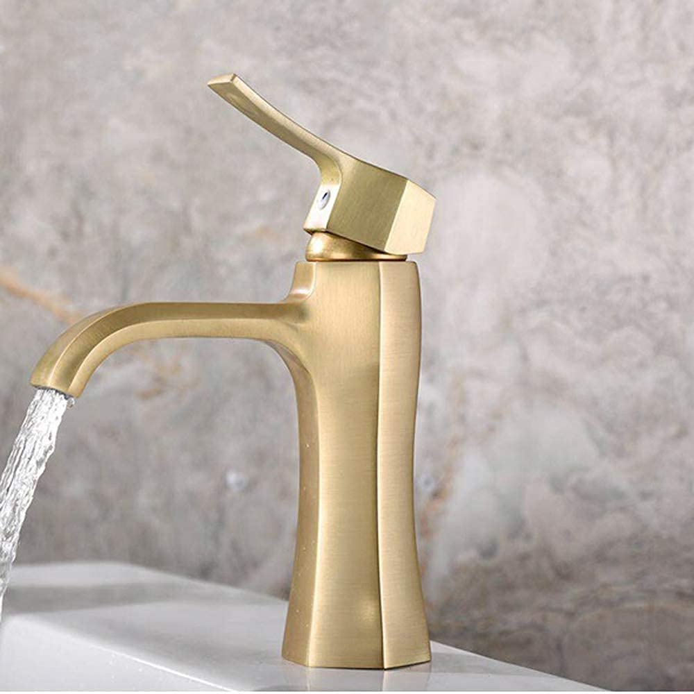 Zychsjxa Gold Mixer Tap European Style Copper Nordic Black Faucet Simple Bathroom Basin Hot And Cold Retro Cabinet Above Counter It's So Kind Of