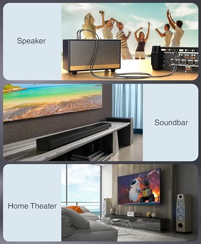 Image of BlueRigger RCA Stereo Cable /Cord (10 ft /feet Dual 2 x RCA Male to 2 x RCA Male Audio Cable, Digital & Analogue, Double-Shielded, Series) Supports (Amplifiers, AV Receivers, Hi-Fi)