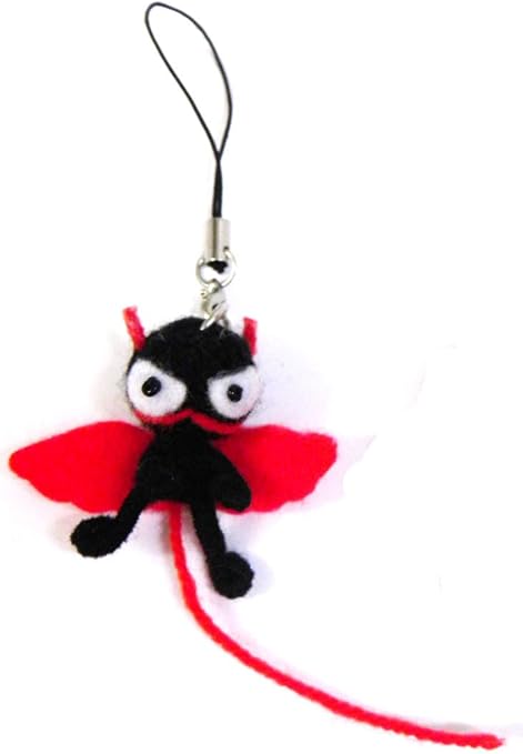 Amazon Co Jp アジアン雑貨 ブードゥー人形ストラップ 悪魔 H3 5cm 黒 家電 カメラ