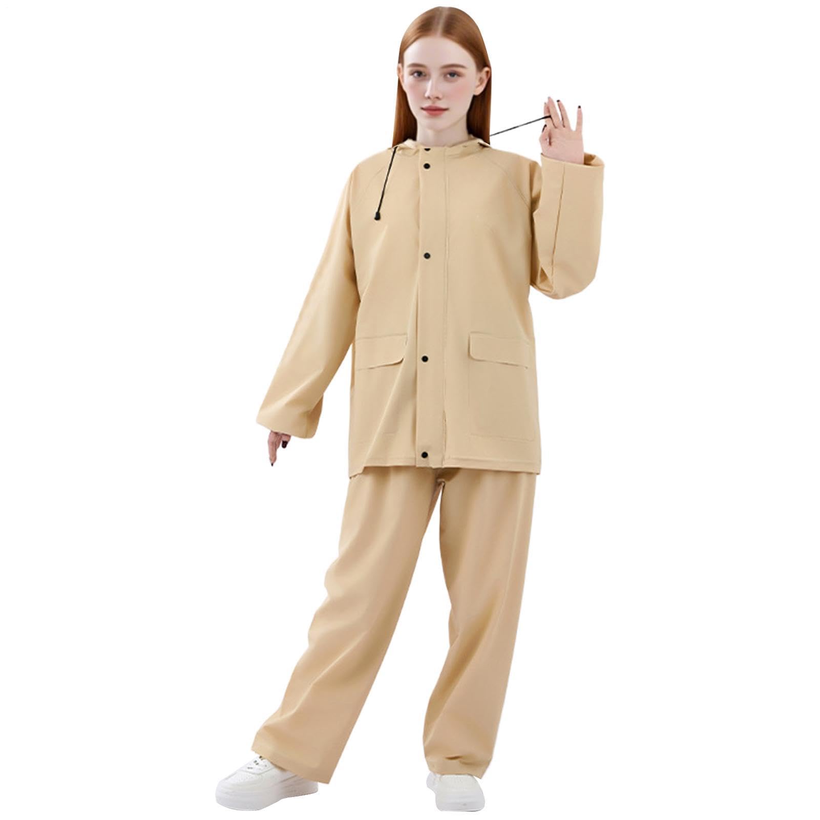 Trajes de lluvia, equipo de lluvia transpirable, chaquetas ligeras, pantalones, overoles reutilizables para senderismo, pesca, camping, mochileros, equitación, trabajo
