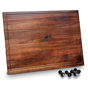 30 Inches Noodle Board Stove Cover & Cutting Board – Large Acacia Wood Chopping Board with Juice Groove Adjustable Non Slip Rubberized Legs – Multi-Purpose Carving Board & Serving Tray