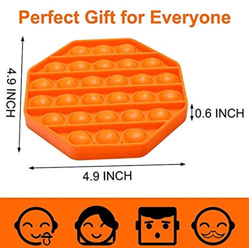 Image of LIVYU LIFE Push pop Bubble Fidget Toy, Stress Relief and Anti-Anxiety Tools Sensory Toy for Autism to Relieve Stress for Kids and Adults (Octagonal-Orange)