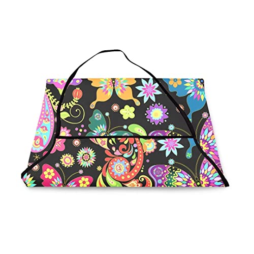 Colorful Butterfly Apron Beautiful Mandala Paisley Pattern Butterflies Flowers Bib Apron For Men Women Waterproof Kitchen Chef Aprons For Cooking Baking Gardening #TOP4