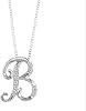 JMS Jewelry 18K White Gold InitialB Pave with Diamond Pendant 39