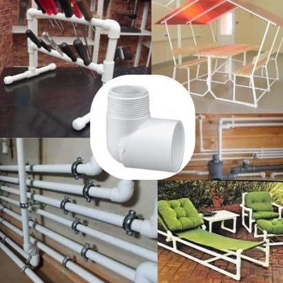 Image of PVC 90 Degree Elbow Pipe Connector - MIP Male Pipe Thread x Slip Socket (1 /2 inchSocket x 1 /2 inchMIP)