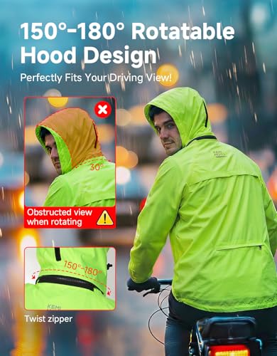 KEMIMOTO Men's Packable Cycling Jacket