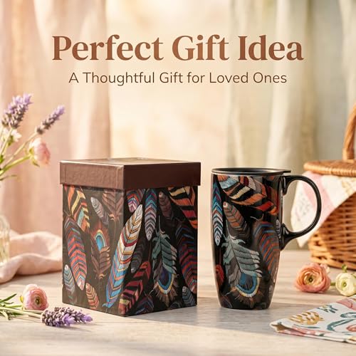 Taza de cerámica de viaje con tapa 17oz Topadorn miniatura 5