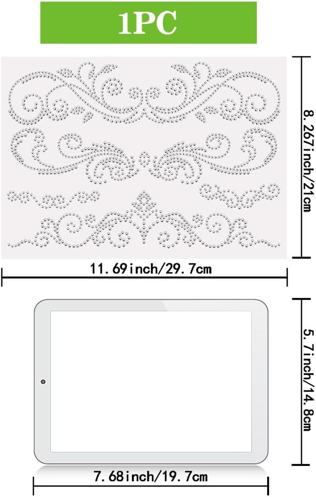NBEADS Flower Pattern Rhinestone Iron on Hotfix, Heat Transfer Decal Bling Rhinestone Sticker Heat Transfer Patch Clothing Repair Applique for T-Shirt Clothing Pants Bags
