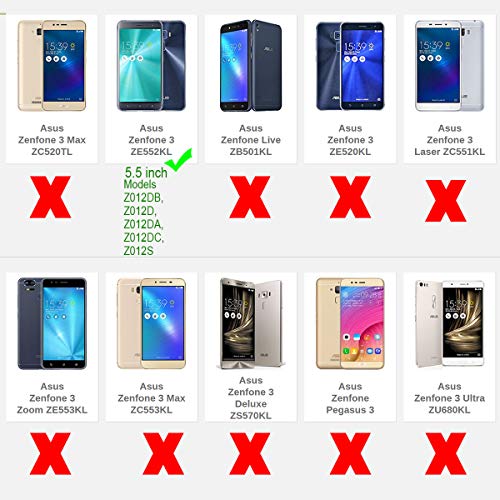 Yoodi Capa Zenfone 3 ZE552KL, capa de couro de poliuretano premium para Asus Zenfone 3 ZE552KL Flip