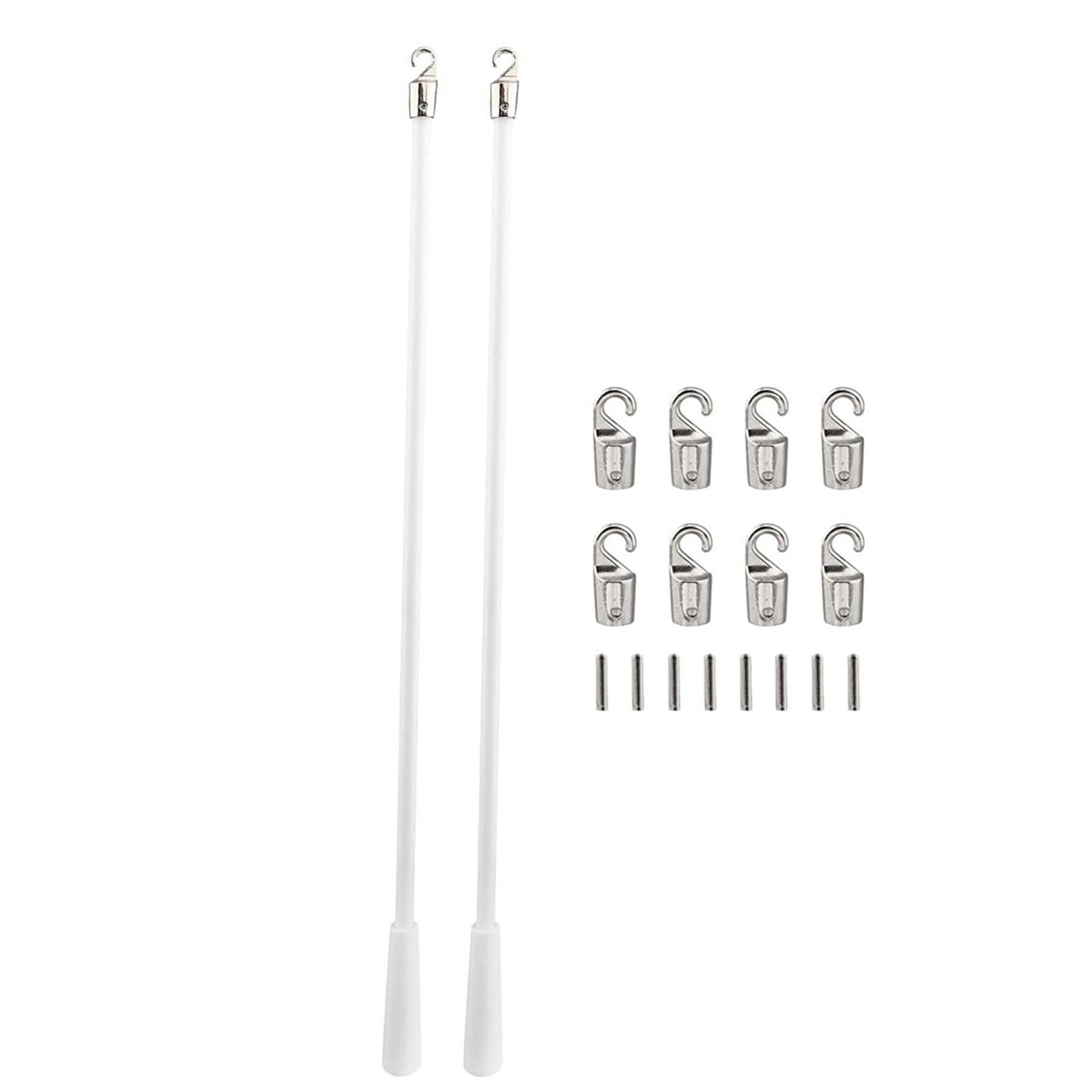 43cm Blind Pull Rods with Handles and Hooks for Curtains Vertical Blinds Set Fiberglass Curtain Rod