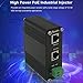 Hardened Industrial Gigabit PoE+ Injector 12-48VDC Input with DIN-Rail and Wall Mount Connecting The IEEE 802.3 af/at PoE Device (30W)