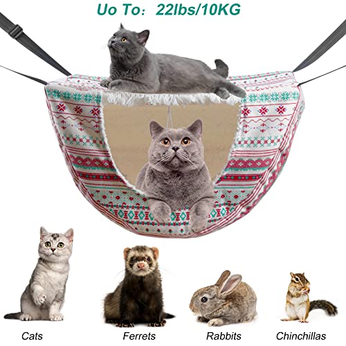 Onenin Cat Cage Hammock,Hanging Soft Pet Bed For Kitten Ferret Rabbit Raccoon Or Small Pet,Double Layer Hanging Bed For Pets,2 Level Indoor Bag For Spring/Summer/Winter (White) #TOP4