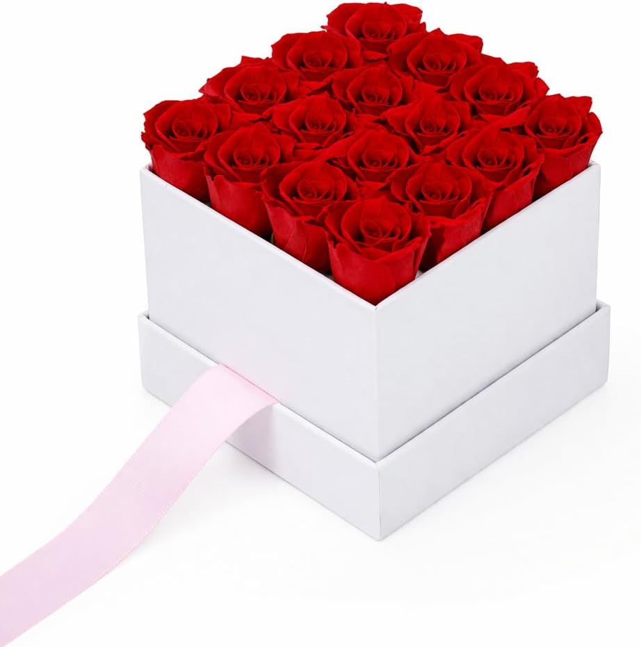 Preserved Rose Gift Box, Real Forever Roses in Luxury Box, Lasts 3–5 Years, Romantic Gift for Her, Mom, Wife, Girlfriend, Anniversary, Valentine’s Day, Birthday