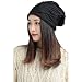 Spring Fever Trendy Warm Chunky Soft Stretch Cable Knit Slouchy Beanie (Black 2)