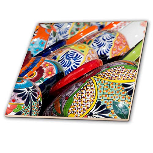 3Drose Arizona, Tucson, Tubac. Traditional Hand-Painted Mexican Pottery. - Ceramic Tile, 12" (Ct_208869_4) #TOP17