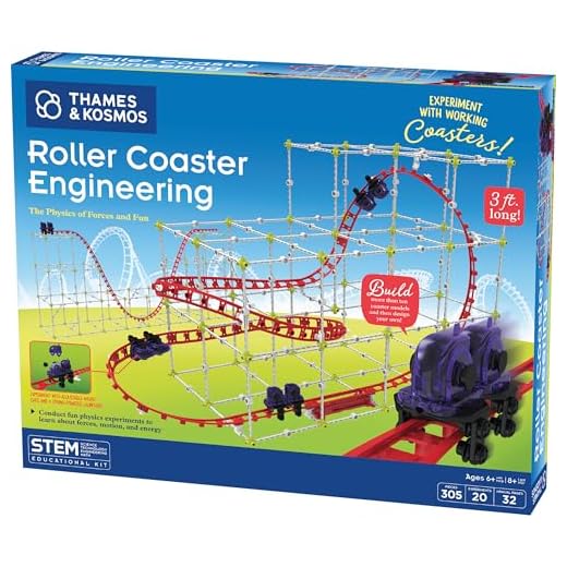 Thames & Kosmos Roller Coaster Engineering STEM Kit | Design, Build, Experiment w/ Working Roller Coaster Models | Explore Physics, Forces, Motion, Energy, Velocity & More | Solve Building Challenges