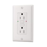 Vista 11 de Wengart Toma GFCI, 1 paquete, 20 amperios, 125 voltios, 60 Hz, receptáculo GFCI, grado residencial y comercial, listado UL y CUL blanco