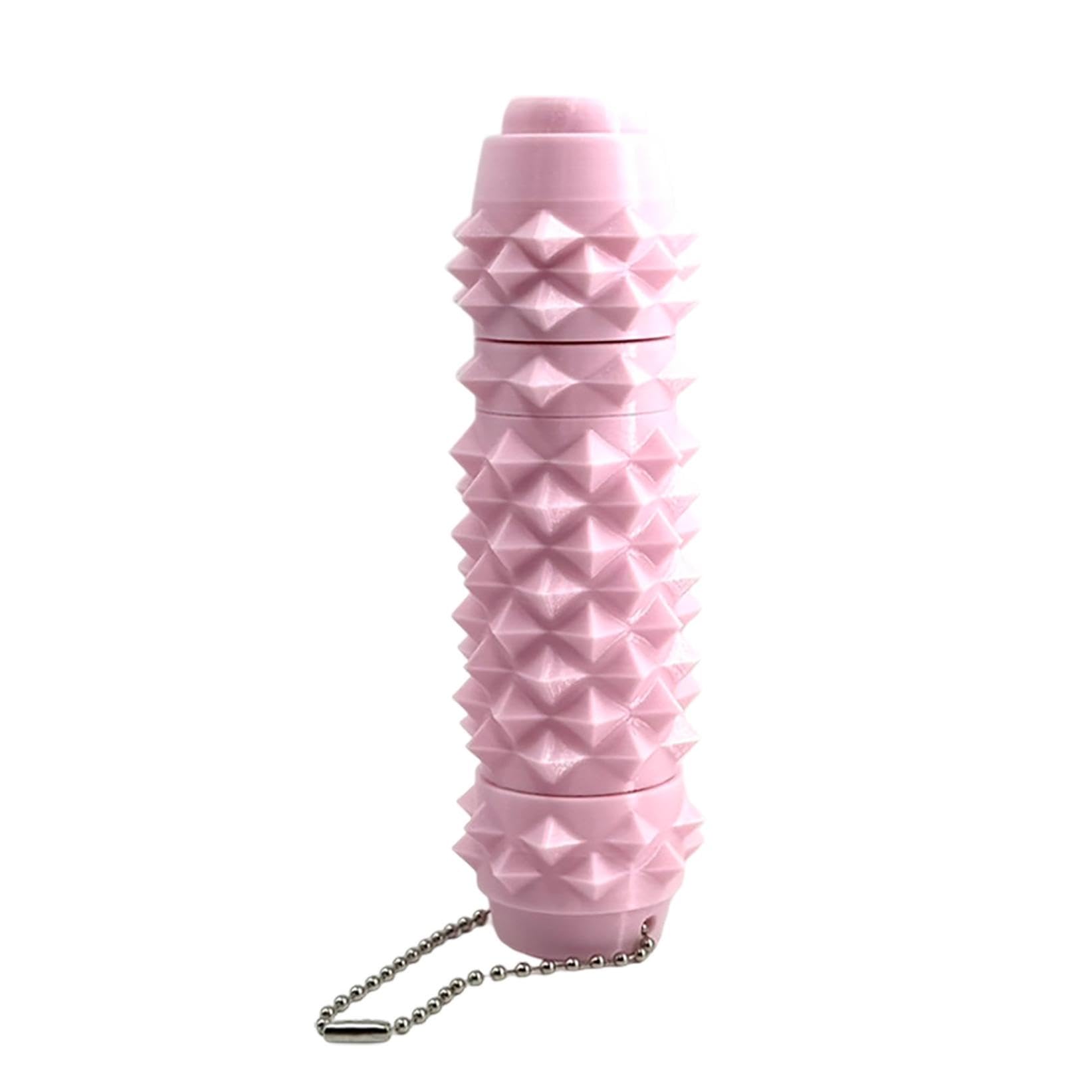 Little Ouchies 6-in-1 Pain Fidget Toysfor Adults, Pain Stim Fidget with Clicker, Spinner, Maze, 3D Printed Spin Spiky Grippie Keychain, Suitable for Stress Relief & Focus, Novelty Gifts (Pink)
