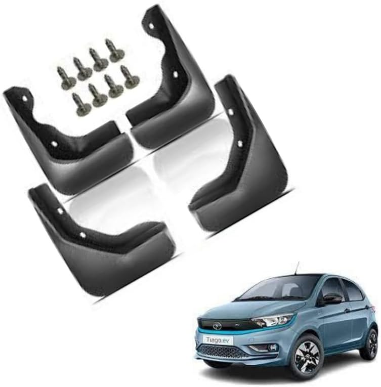 Autokaar OE Type/Box Type Car Mud Flap for Tata Tiago EV, Black