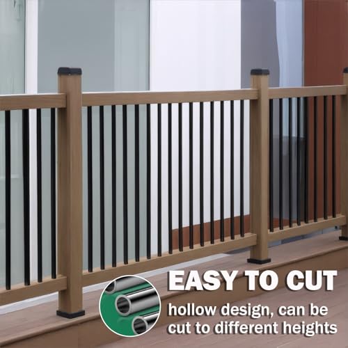 HYPERGIANT 105 Pack 36" Aluminum Deck Balusters, 3/4" Round Railing Spindles with Connectors and Screw, Hollow Metal Balusters for Railing, Black Stair Spindles by Hypergiant - Image 6