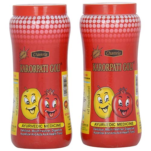 Image of CHAMRIA KARORPATI GOLI (anardana goli) 200GMS (3 PACKS OF CHURAN /PACHAK /ANAR GOLI)