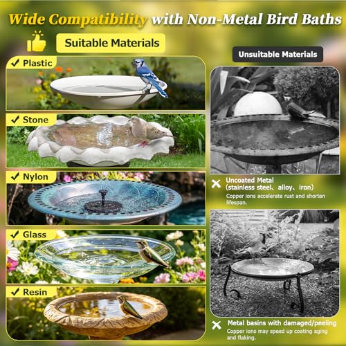 Disque de bain pour oiseaux en cuivre avec support trois points - 6