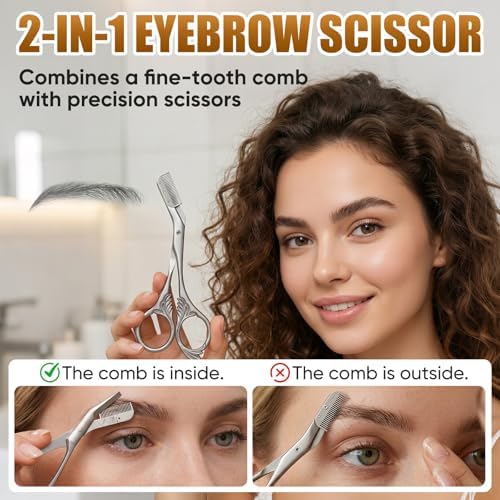 Eyebrow Trimming Scissors - Grooming Tools for Men & Women