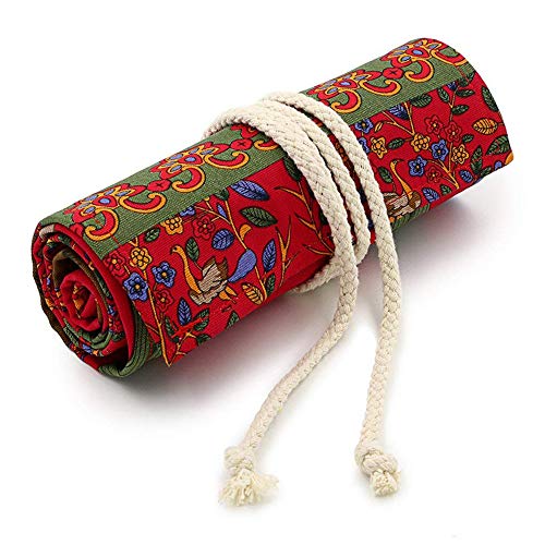 ToiM - Portalápices de lona para lápices, bolsa de maquillaje, 36 agujeros Cover