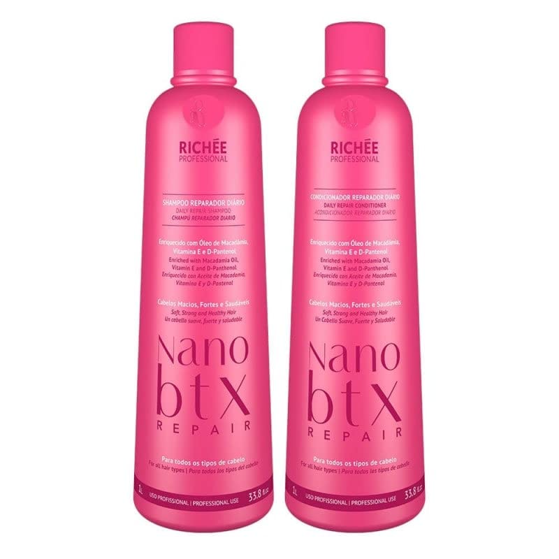 Richée ProfessionalNanobtx Repair Kit | Shampoo And Conditioner | (2x) 1000 ml / 33.8 fl.oz.