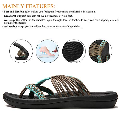 MEGNYA Women's flip Flops Sandals Arch Support, Comfortable Walking Sandals, Water Sandals Perfect for The Beach/Long Walks/Poolside3