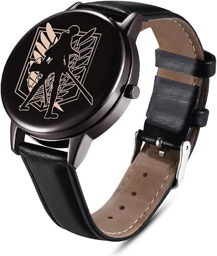 進撃の巨人 兵長リヴァイ 腕時計 フタ付き 調査兵団 人気アニメ 周辺 ウォッチ 金属製 針式腕時計 多機能 軽便 防水 クォーツ時計 通勤 男女兼用 学生 大人 ウォッチ 誕生日 プレゼント (B)