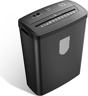 RECYCLEIT Paper Shredder for Home & Office Use, 8-Sheet Crosscut Paper, Credit Card and Document Shredder, High Security Level P-4, Cross Cut Paper Shredder for Mail, Staple, Clip. 4-Gal Wastebasket.