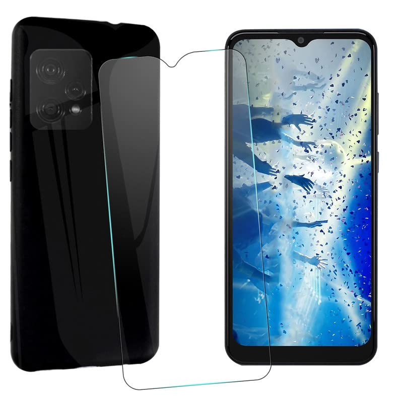 MAOUICI Case for Blackview A53 Pro/Blackview A53 (6.50 inches),Black Case with 1 Tempered Glass Screen Protector