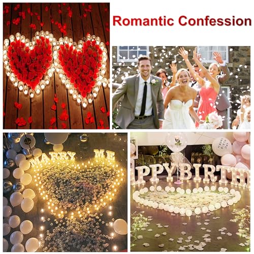 Image of 300PCS Fake Rose Petals for Romantic Night Romantic Festive Atmosphere Creation for Marriage Proposa Wedding Valentine's Day Decoration Party Activities (Gold)