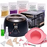 Qintora Waxing Kit for Women and Men,Wax kit for Hair Removal,Wax Pot Heater, Wax Warmer with 5 Packs of Hard Beads,Painless at Home Wax Machine with Silicone Bowl for Full Body Waxing