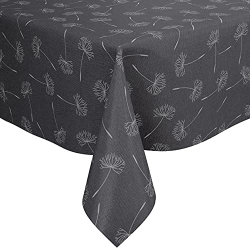 Karina Home Megan Wipe Clean Tablecloth Vinyl PVC (Slate Silver Grey, 180cm x 140cm) โ image 1