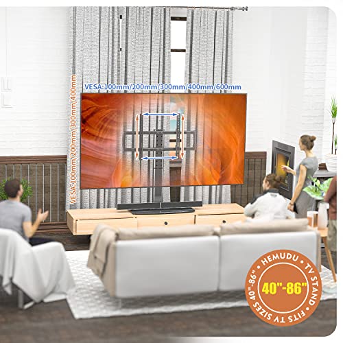 Universal Swivel Tv Stand/Base Table Top Stand 40 To 86 Inch Tvs 110 Degree Swivel, 5 Level Height Adjustable, Heavy Duty Tempered Glass Base, Holds Up 132Lbs Screens, Ht04B-003 #TOP4