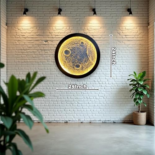 Image of PrimeAura Moon Wall Art with LED Warm Light