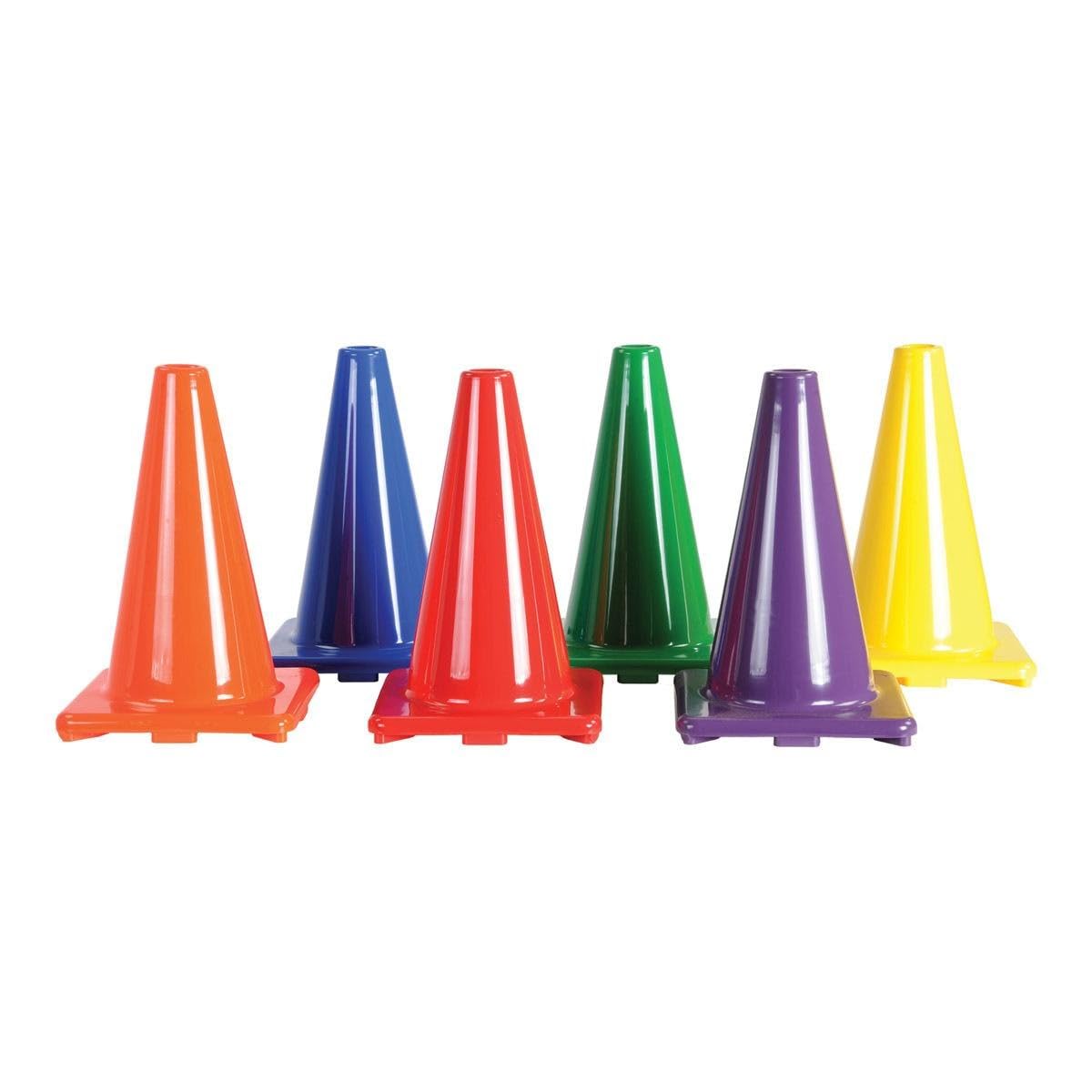Kaplan Early Learning 12" Outdoor Durable Rainbow Cone - Set of 6 Colorful Multi-Purpose Cones for Playgrounds, Obstacle Courses, and More - Image 2