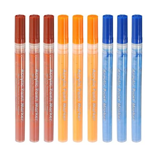 PATIKIL Acrílico Pintura Marcador Bolígrafos, 3 Paquete Acrílico Impermeable Pintura Arte Marcador Bolígrafo Agua Base Pintura Bolígrafo para Bricolaje Artesanía, Naranja Rojo Azul