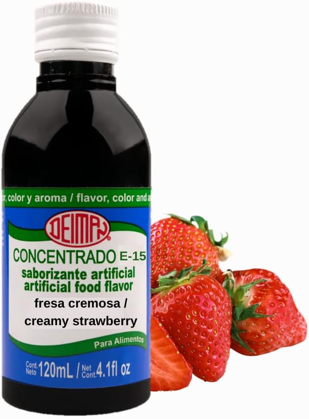 Deiman Artificial Food Flavoring Creamy Strawberry Concentrate E-15(4 fl oz)
